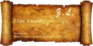 Zier Leonóra névjegykártya